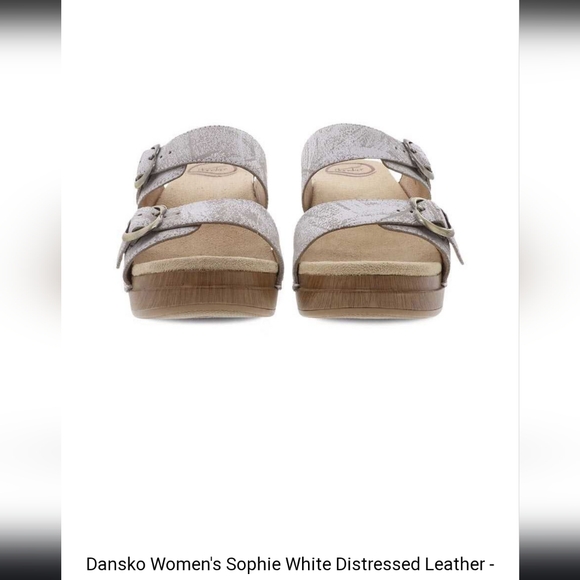 Dansko Sophie White Distressed Leather Sandals - Picture 2 of 7